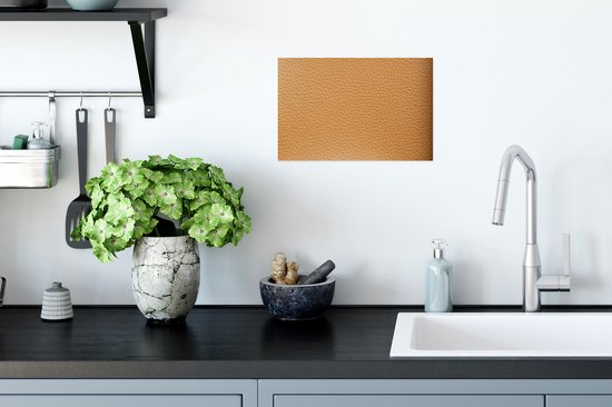 Poster 30x20 cm - Leer - Structuur - Lederlook - Oranje - Posters - Kamer decoratie - Wanddecoratie woonkamer - Muurdecoratie slaapkamer - Kerstversiering - Kerstdecoratie voor binnen - Kerstmis