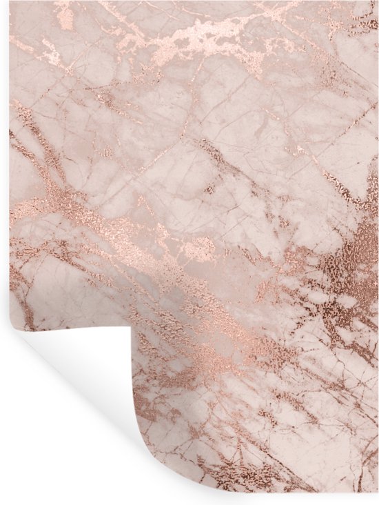 Muurstickers - Sticker Folie - Marmer - Roze - Luxe - Marmerlook - Glitter - Design - 60x80 cm - Plakfolie - Muurstickers Kinderkamer - Zelfklevend Behang - Zelfklevend behangpapier - Stickerfolie