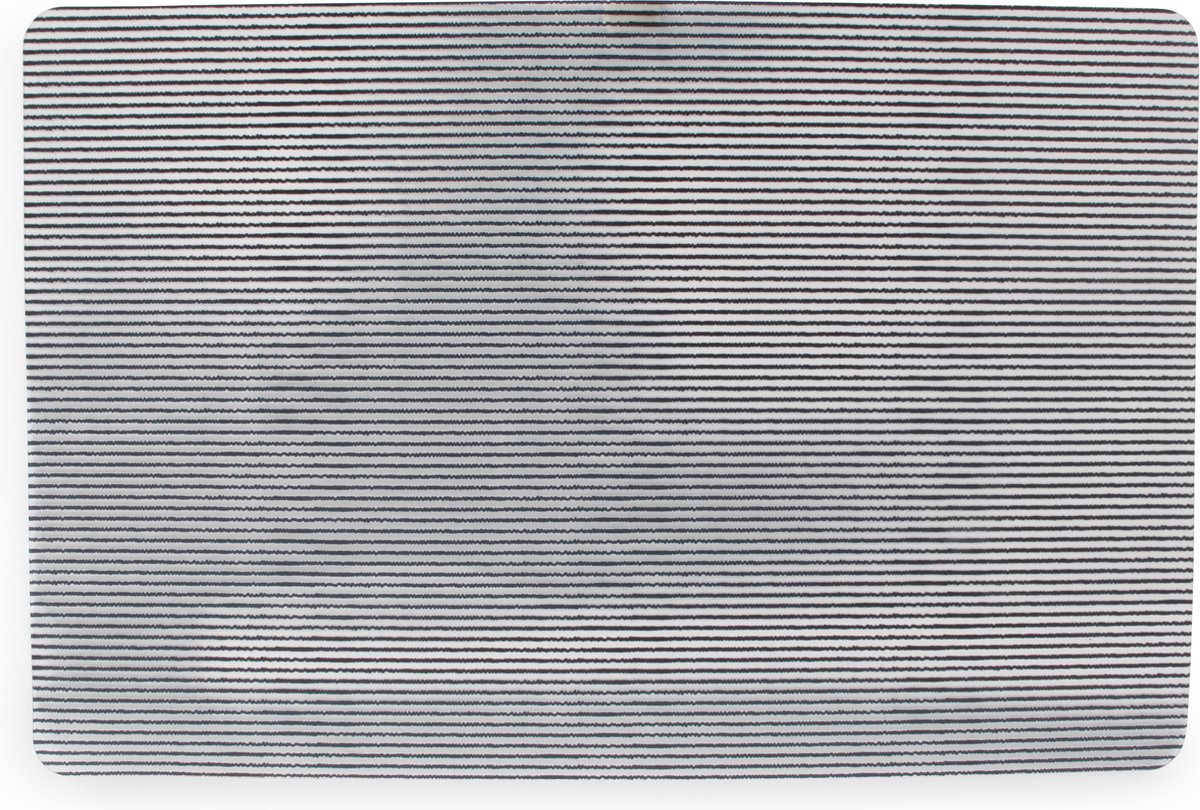 ONA Placemat 43x28cm lijnen zwart Nala (Set van 4)