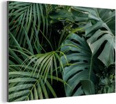 Wanddecoratie Metaal - Aluminium Schilderij Industrieel - Planten - Jungle - Bladeren - Tropisch - 180x120 cm - Dibond - Foto op aluminium - Industriële muurdecoratie - Voor de woonkamer/slaapkamer