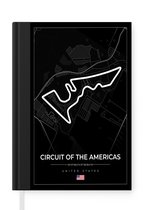 Notitieboek - Schrijfboek - Amerika - Racebaan - Formule 1 - Circuit of the Americas - Racing - Zwart - Notitieboekje klein - A5 formaat - Schrijfblok