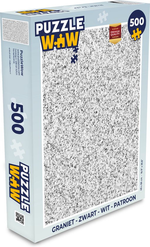 Puzzel Graniet - Zwart - Wit - Patroon - Grijs - Legpuzzel - Puzzel 500 stukjes - PuzzleWow