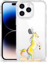 Leuk Case Geschikt voor Apple iPhone 14 Pro Max Smartphone hoesje met doorzichtige rand Horse Color