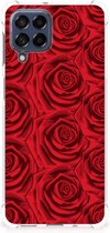 GSM Hoesje Geschikt voor Samsung Galaxy M53 Anti Shock Case met transparante rand Red Roses