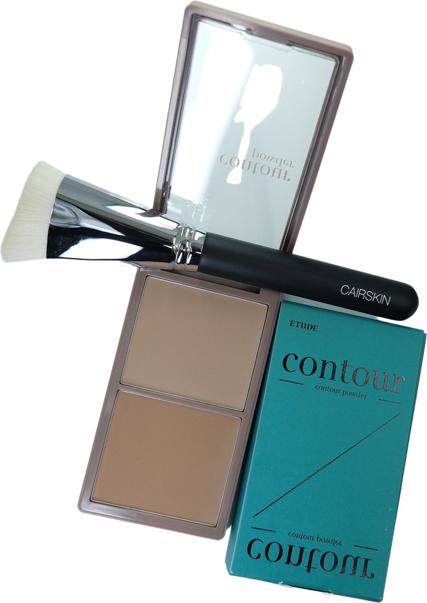 CAIRSKIN CS150 Angled Contouring Brush & Etude Contour Powder Kit The