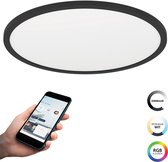 EGLO connect.z Rovito-Z Smart Plafondlamp - Ø 42 cm - Zwart/Wit - Instelbaar RGB & wit licht - Dimbaar - Zigbee