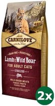 Carnilove lamb / wild boar sterilised kattenvoer 2x 6 kg