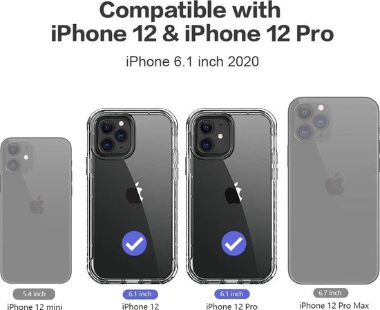 Étui portefeuille ShieldCase Convient pour Apple iPhone 12 / 12 Pro - 6,1 pouces - rouge + protecteur d'écran en verre