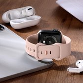 Cemika Horlogeband Roze S/M - Compatible Met Apple Watch - 1 2 3 4 5 SE 6 7 8 - 38/40/41mm - Siliconen - Druksluiting - Vervanging Apple Watch Band - Waterproof - Smartwatchbandje