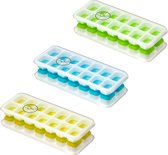 IJsblokjesvorm siliconen met deksel - 3 Stuks- IJsvormpjes, Herbruikbaar - IJsblokjesmaken zonder morsen, BPA vrij