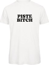T-shirt wit S - Piste Bitch - soBAD. | Foute apres ski outfit | kleding | verkleedkleren | wintersport t-shirt | wintersport dames en heren