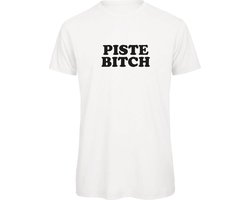 Piste Bitch wintersport t-shirt wit S - soBAD. | Foute apres ski outfit | kleding | verkleedkleren | wintersport t-shirt | wintersport dames en heren