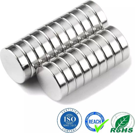 TMi Magneten 50 Stuks 8 x 1,7 mm Neodymium N52 Magneten - Rond - Geschikt voor radiatorfolie