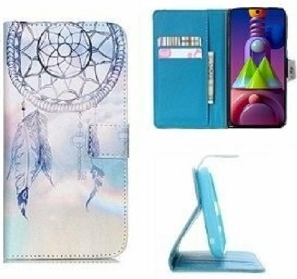 Samsung M51 Hoesje Met Pasjeshouder Bookcase Dromenvanger