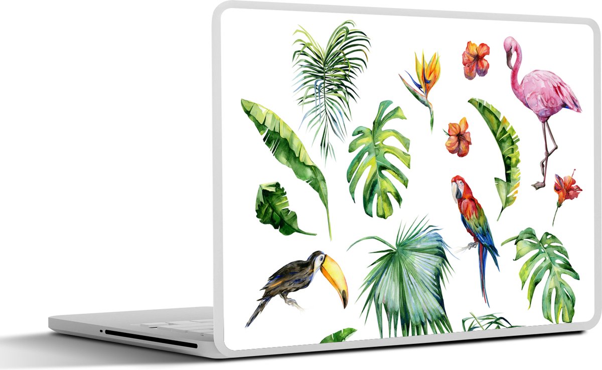 Laptop sticker - 11.6 inch - Jungle - Patroon - Dieren - Bladeren - Jongens - Meisjes - Kids - 30x21cm - Laptopstickers - Laptop skin - Cover