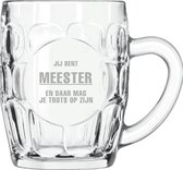 Gegraveerde Bierpul 55cl Jij bent Meester en daar mag je trots op zijn