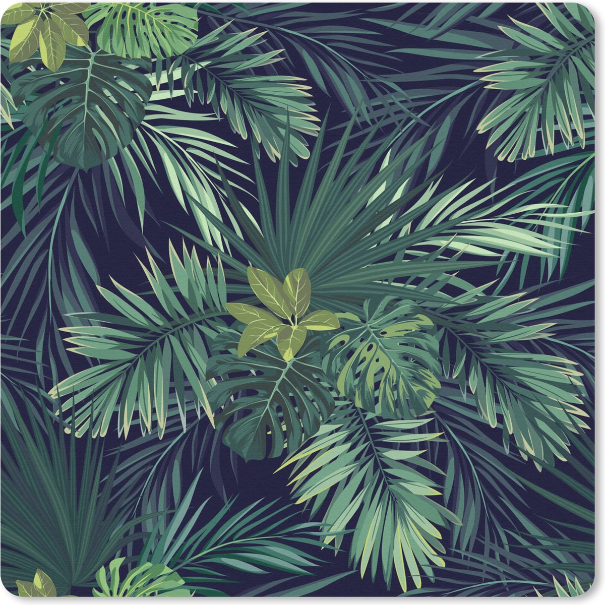 Muismat 30x30 cm - Mousepad Jungle - Patronen - Blad - Jongens - Meisjes - Kinderen - Muismatten