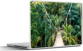Laptop sticker - 14 inch - Jungle - Palmboom - Brug - Natuur - Planten - 32x5x23x5cm - Laptopstickers - Laptop skin - Cover