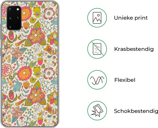 Samsung Galaxy S20 Plus - Fille - Lapin - Grenouille - Motifs - Fille - Kids - Enfants - Enfant - Coque de téléphone en Siliconen