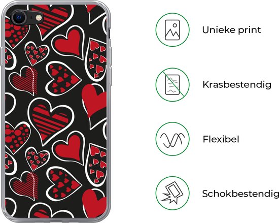 Coque iPhone SE 2020 - Filles - Cœur - Amour - Motifs - Coque en Siliconen pour téléphone -