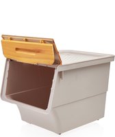 Motek® - Boîte de Opbergbox - 12 L - Roues - Boîte de Opbergbox - Boîte de rangement avec couvercle - Boîtes de Boîtes de rangement - Bamboe - Panier de rangement - Boîte de Bocaux de conservation - Bocaux de conservation - Conteneur pomme de terre