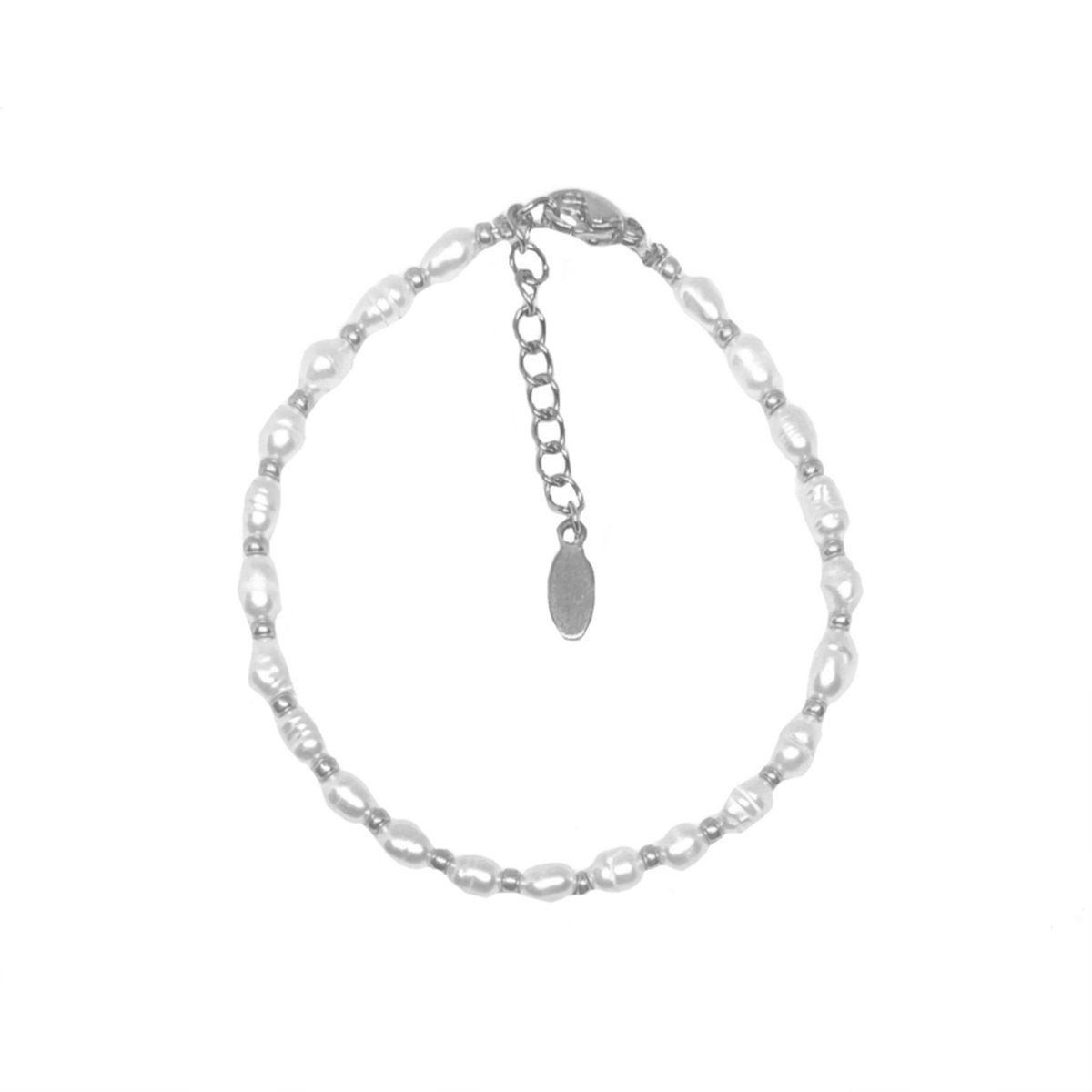 Pearls & beads bracelet - silver