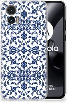 GSM Hoesje Motorola Edge 30 Neo Trendy Telefoonhoesjes Flower Blue