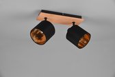 Reality - Spot plafond LED - Eclairage plafond - Culot E14 - 2 lumières - Rectangle - Marron - Aluminium
