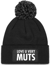Muts met pompoen - Love you very muts - soBAD. - Beanie - Muts heren - Muts dames - Wintersport - one size - Après ski outfit