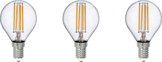 Trio leuchten - LED Lamp - Filament - Set 3 Stuks - E14 Fitting - 2W - Warm Wit - 2700K - Transparant Helder - Glas