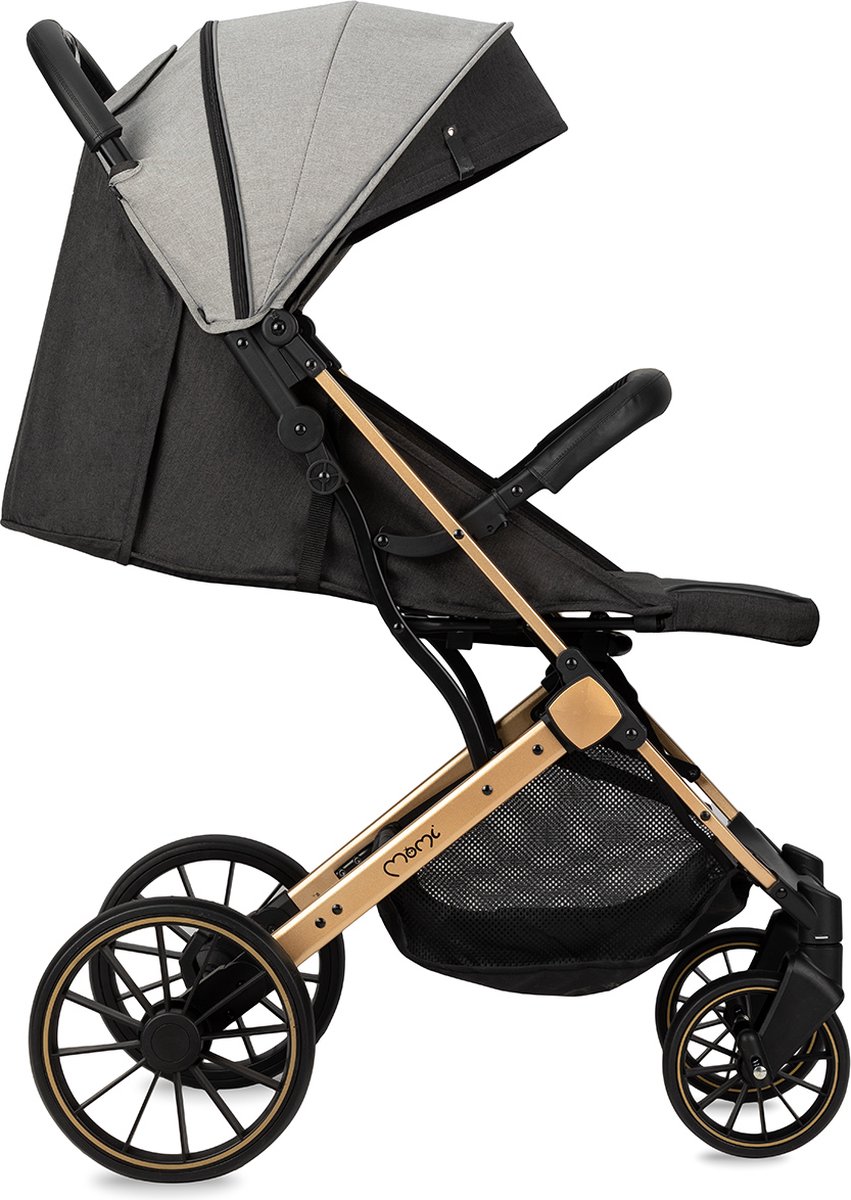 MoMi Estelle Dakar Wandelwagen - Compacte Lichtgewicht Buggy - XXL Wielen - Inclusief Regenhoes, Voetenzak & Muskietennet - Leopard Grijs thumbnail 3