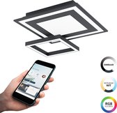 EGLO connect.z Savatarila-Z Smart Plafondlamp - 45 cm - Zwart/Wit - Instelbaar RGB & wit licht - Dimbaar - Zigbee