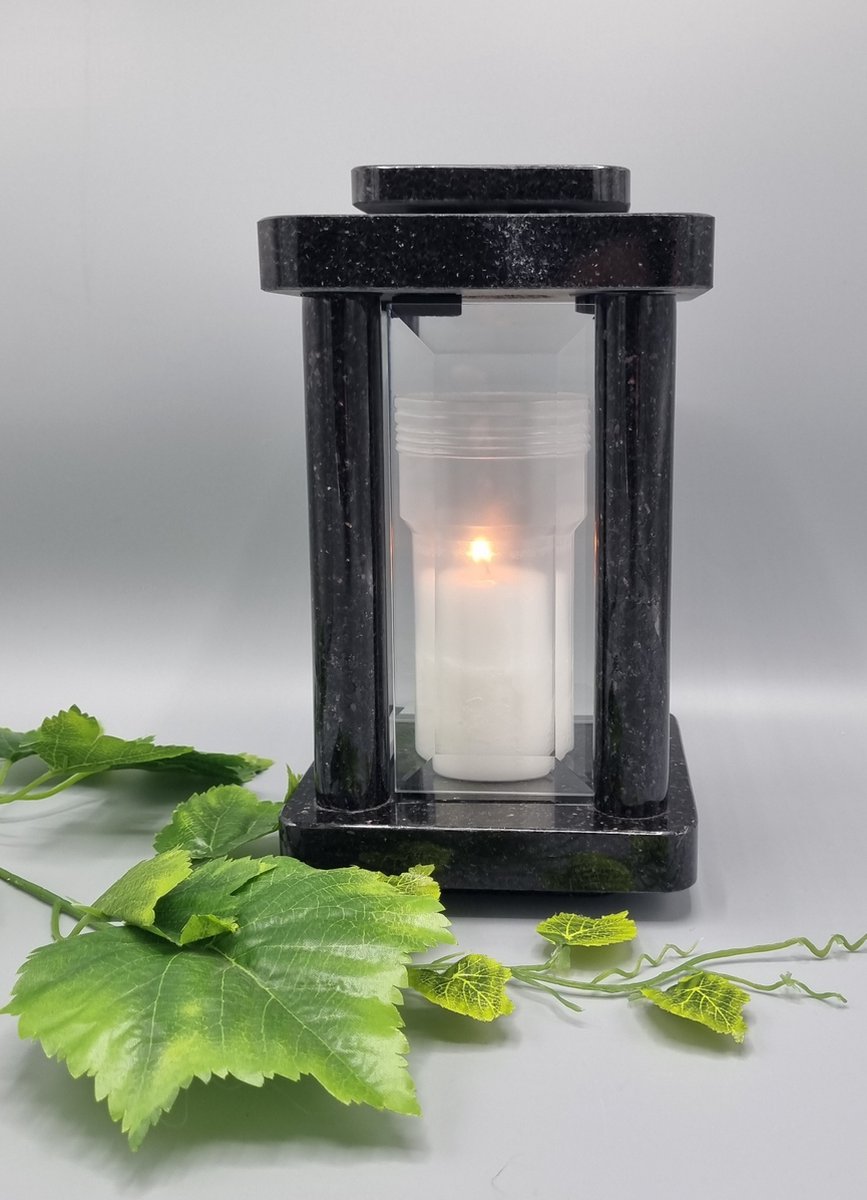 Lanterne Granite, noir suédois, LK, porte tournante en Verres , bougie LED  incluse... | bol.com