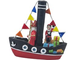 ELCEE-HALY BV - Sinterklaas & Roetveeg Pieten samen op de Pakjesboot - Decoratie beeldje