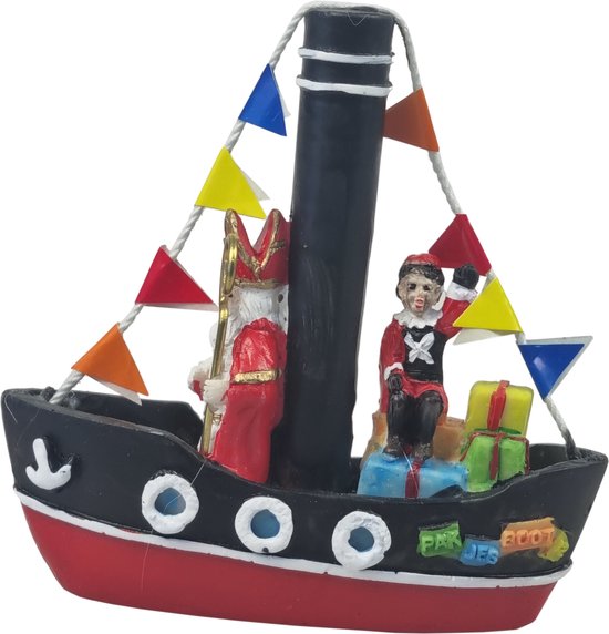 ELCEE-HALY BV - Sinterklaas & Roetveeg Pieten samen op de Pakjesboot -  Decoratie beeldje | bol