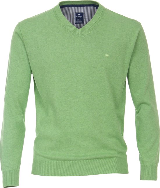 Pull homme Redmond en coton - Col en V- vert (épaisseur moyenne) - Taille :  XL | bol.com