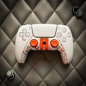 Afslag11 . Custom controller behuizing faceplate - geschikt voor de Playstation 5 controller - 'Midnight Convoy Orange' (wit)