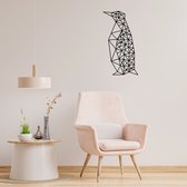 Geometrische Pinguin - H 80cm B 43cm (XL) - Line art - Wall art - Muurdecoratie zwart - Van Aaken Design
