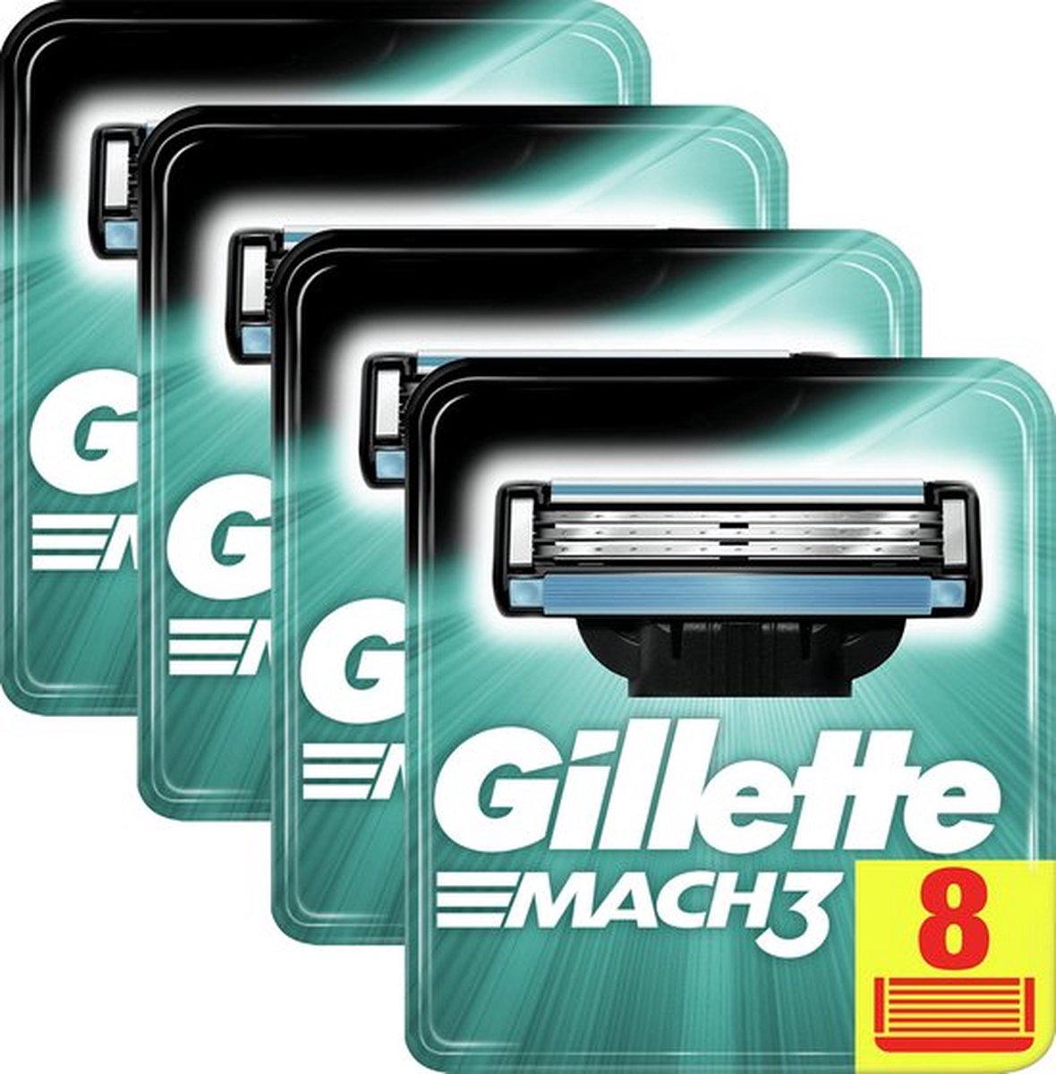 Gillette Mach 3 Blister Voordeelverpakking 4 x 8 stuks Scheermesjes