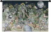 Tenture murale - Tissu mural - Enfants - Décoration Jungle - Éléphant - 180x120 cm - Tapisserie