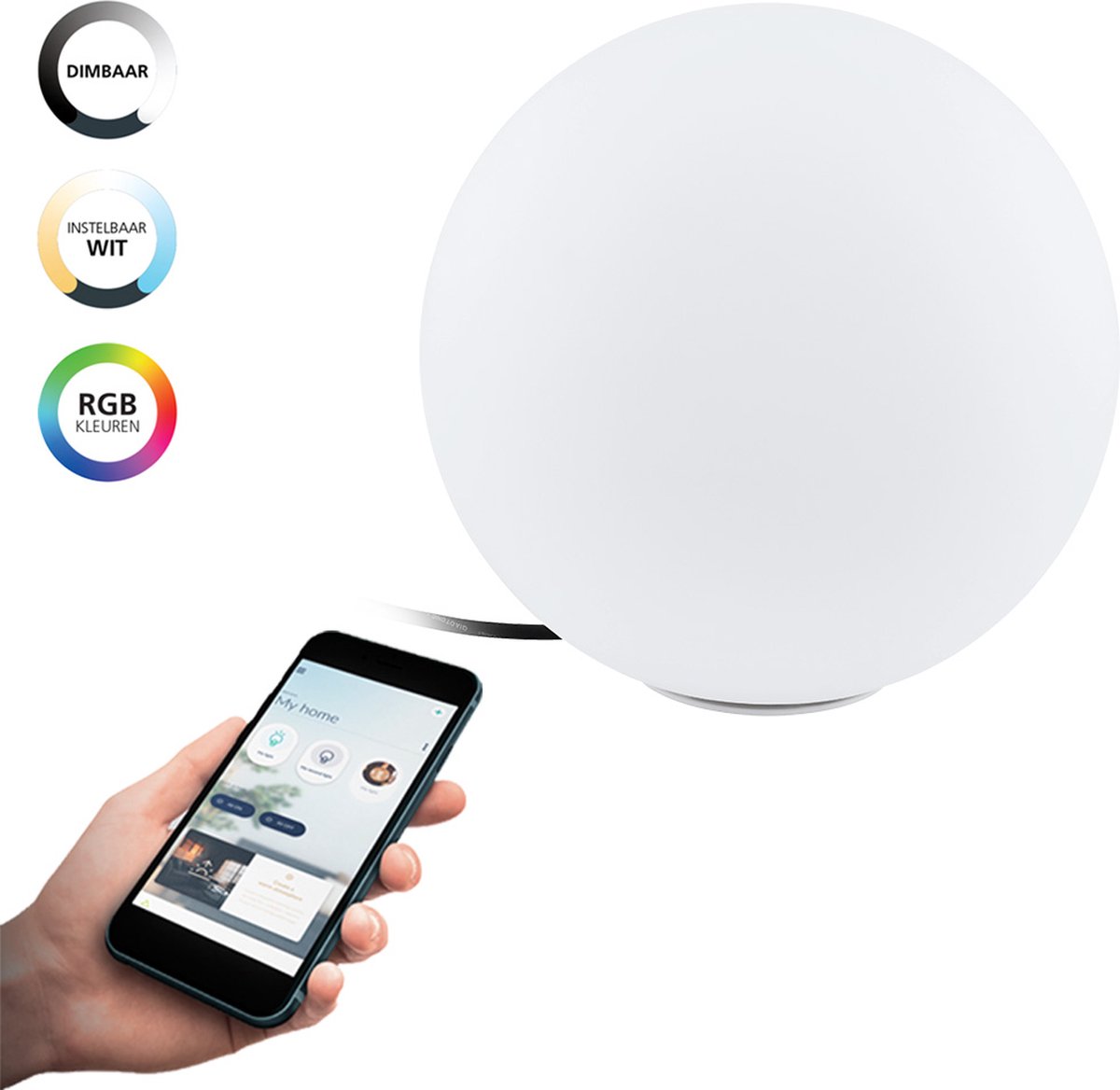 EGLO connect.z Monterolo-Z Smart Vloerlamp Buiten - E27 - Ø 30 cm - Wit - Instelbaar RGB & wit licht - Dimbaar - Zigbee