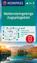 KOMPASS WK 5 Wandelkaart Wettersteingebirge, Zugspitzgebiet 1:50.000