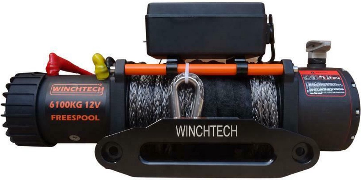 Elektrische lier met afstandsbediening - Lier 12v - Winchtech 6100KG - Winch - lier aanhanger - Kabellier - Lier