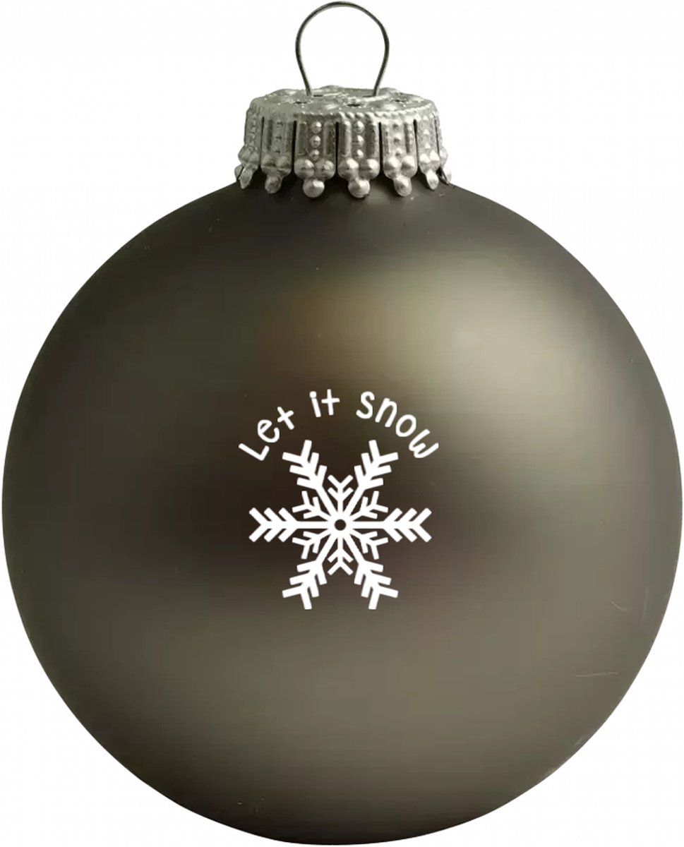 Kerstbal | Let it snow | grijs