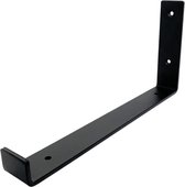 Maison DAM - Plankdrager L vorm up - Wandsteun – Voor een plank 30cm – Mat zwart - Incl. bevestigingsmateriaal + schroefbit