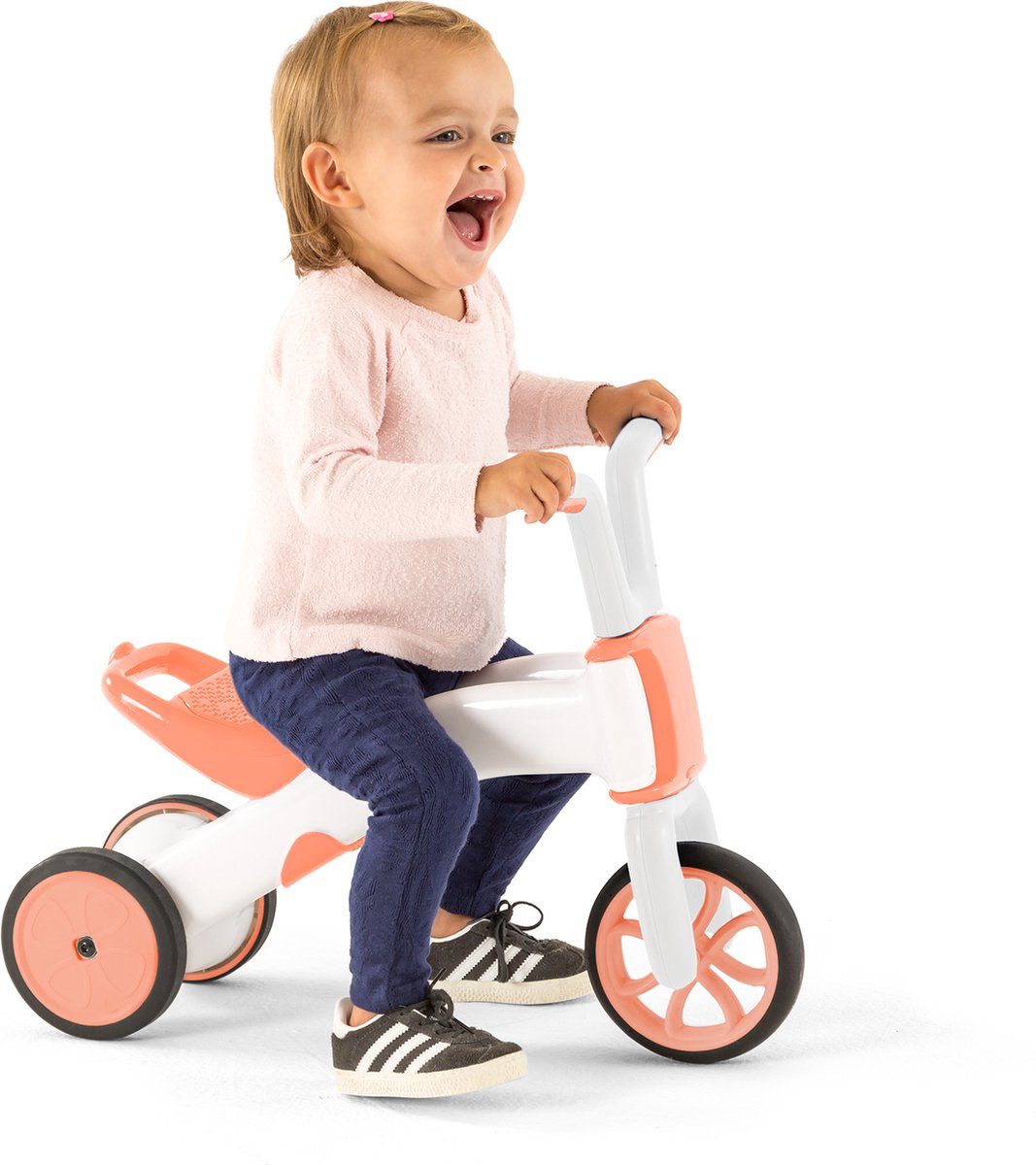 Chillafish Loopfiets 1 jaar voor meisjes - Roze - Driewieler loopfiets verstelbaar naar 2 wieler - Lichtgewicht met verstelbare zitting - Stille anti slip banden voor binnen en buiten - Model Bunzi thumbnail 3