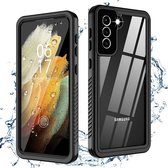 SBG Waterdicht Transparant Hoesje geschikt voor Samsung Galaxy S21 | Shockproof | Onderwater tot twee meter | Antislip greep | IP68-gecertificeerd | Doorzichtig / Zwart