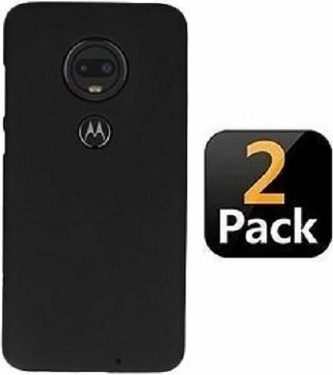 Motorola Moto G7 Hoesje Siliconen TPU Zwart 2x