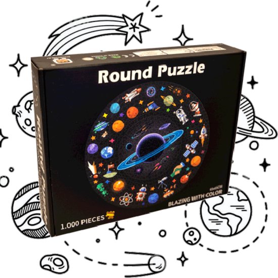 Pinshidai Ronde puzzel - 1000 stukjes - Ruimte - 65x65cm - Volwassenen |  bol.com
