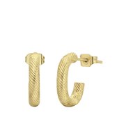 Lucardi Dames Goldplated oorbellen Chanela - Oorbellen - Cadeau - Staal - Goudkleurig